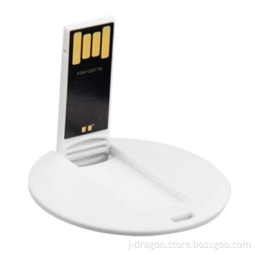 Round Card USB Sticks with High-speed UDP Chips, Full-color Imprint, Online Download Available